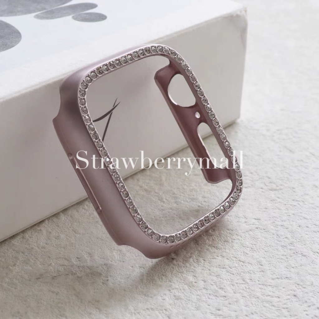 เคส สำหรับ Apple Watch  เคส ซิลิโคน➕ เพชร 2สีพร้อมส่ง 41mm 40mm 45mm 44mm 46mm  49MM caseแอปเปิ้ลวอช