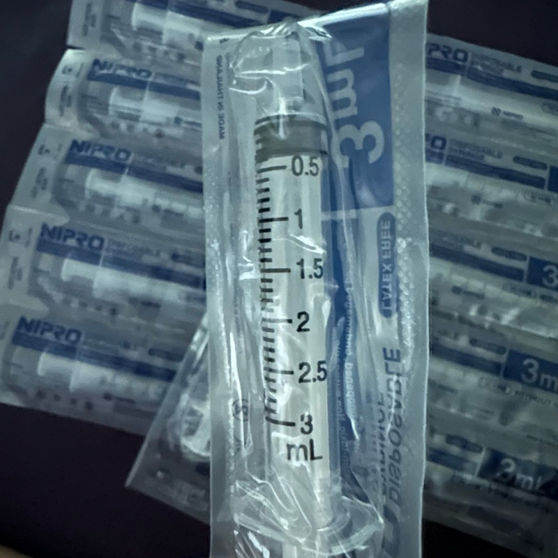 Nipro Disposable Syringe กระบอกฉีดยา 3 ml แบบไม่มีเข็ม without needle