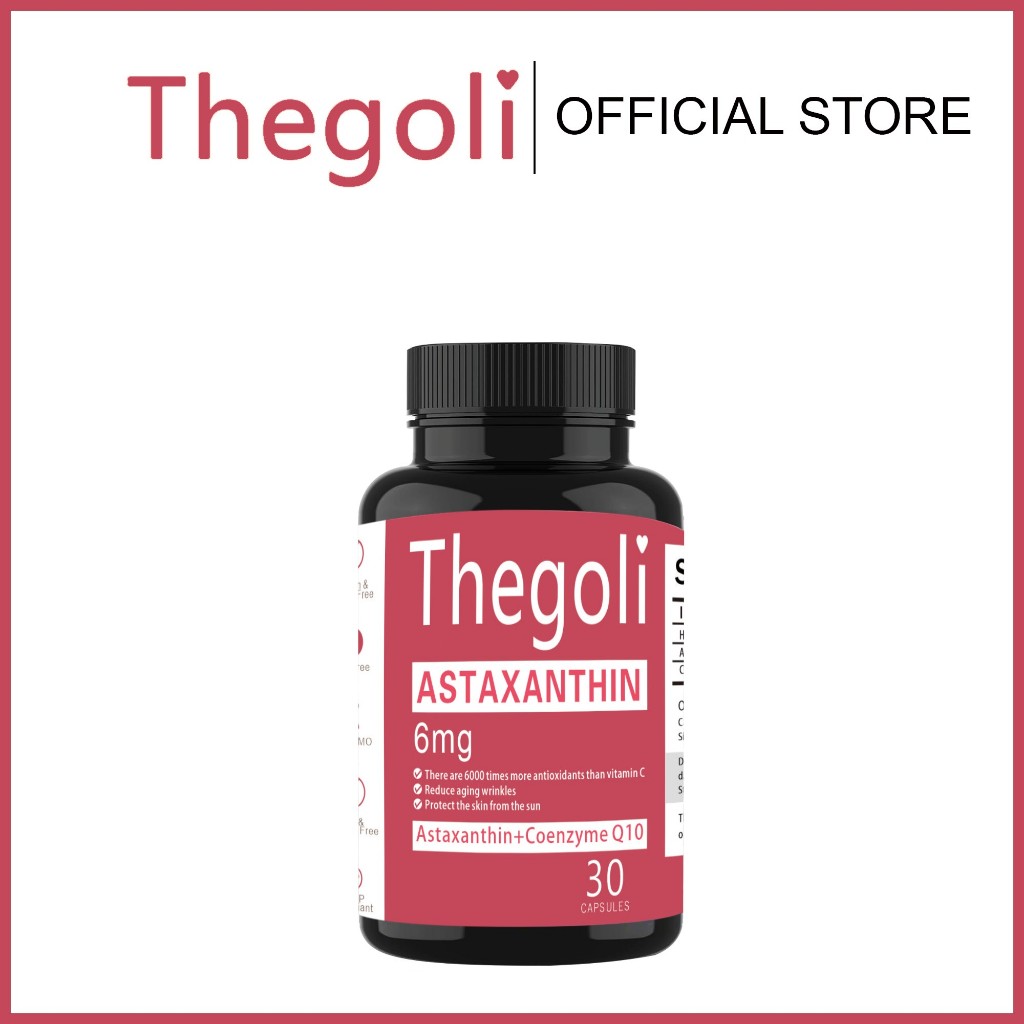 Thegoli แอสตาแซนธิน จากญี่ปุ่น 6 มก ผิวขาวต่อต้านริ้วรอย Astaxanthin 6 mg from Japan Whitening anti-anging repair skin