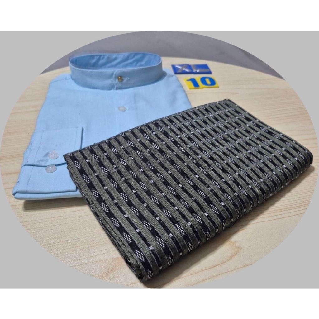 KK - BIG SIZE XL 44"  (1-138) ชุดประจำชาติ ผู้ชาย ลองยี ชุดเสื้อ โสร่ง เนื้อผ้าดี Man