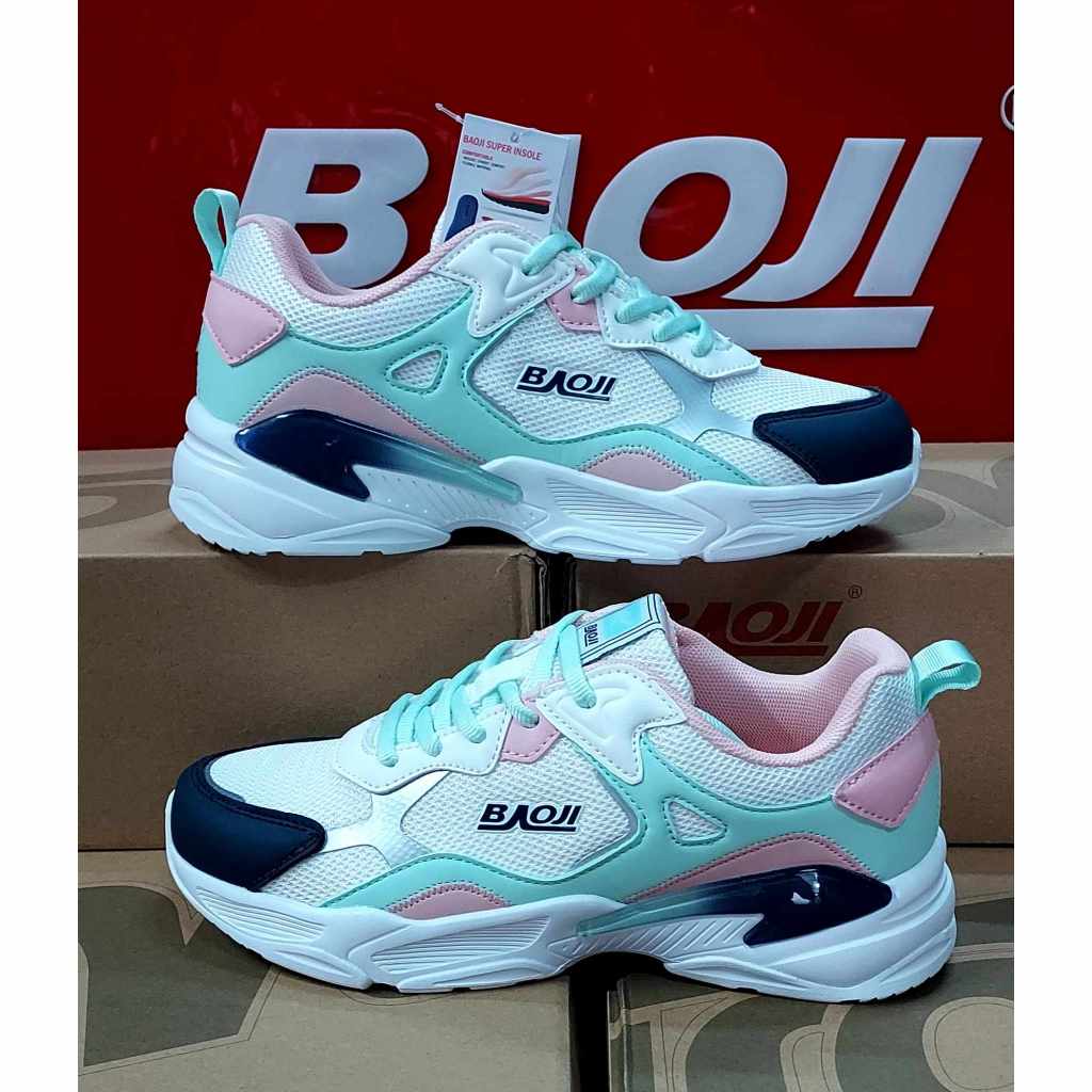 รองเท้าผ้าใบบาโอจิ BAOJIรุ่น BJW1014 สีขาว/เขียว แท้100%  งานดีมากสวยมาใหม่