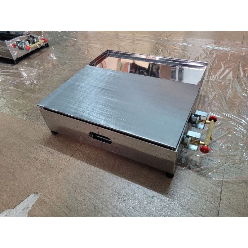 เตาขนมบ้าบิ่น,เตาขนมโตเกียว15"×24"นิ้วพร้อมถาดวางขนม,เตาขนมเบื้อง2ท่อระบบแก็สมาตราฐาน,ทำขนมปังปิ้งเนยกระเทียม