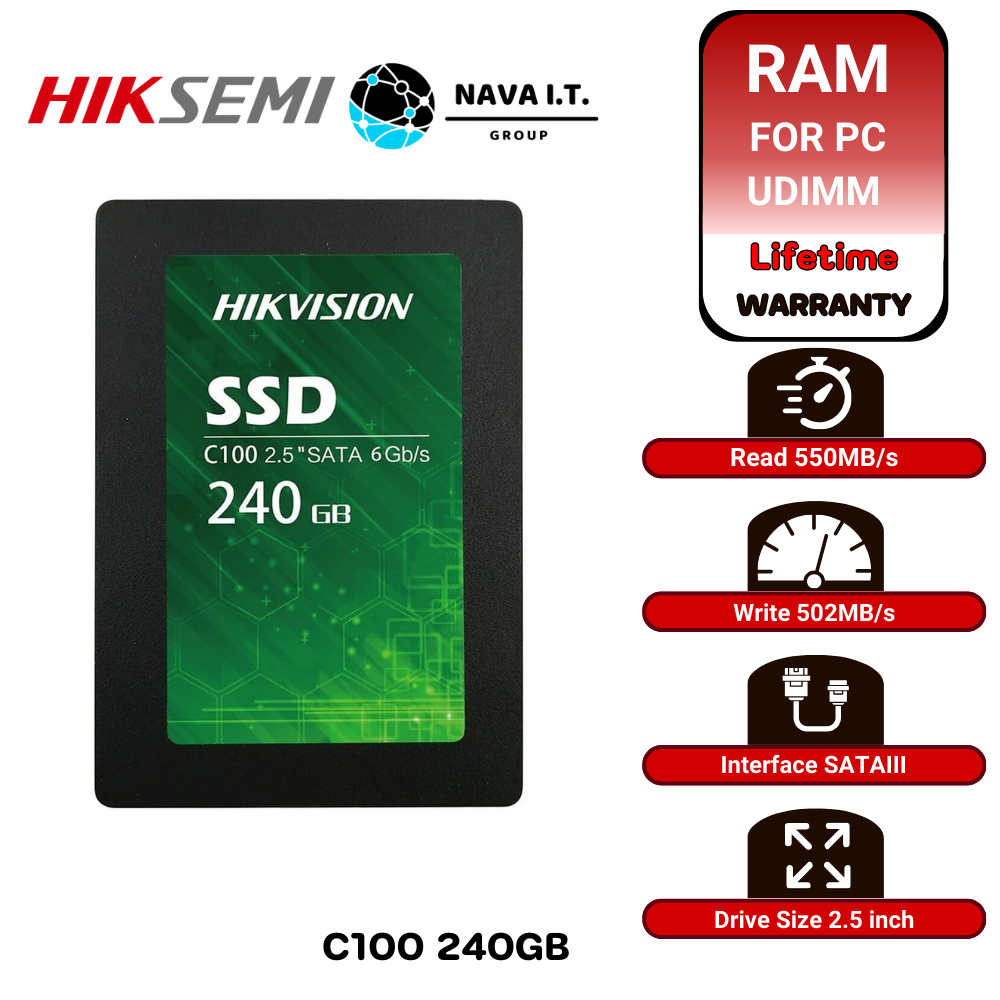 มีส่งด่วน HIKVISION C100 240GB SSD 550/502 MB/S ประกัน 3 ปี