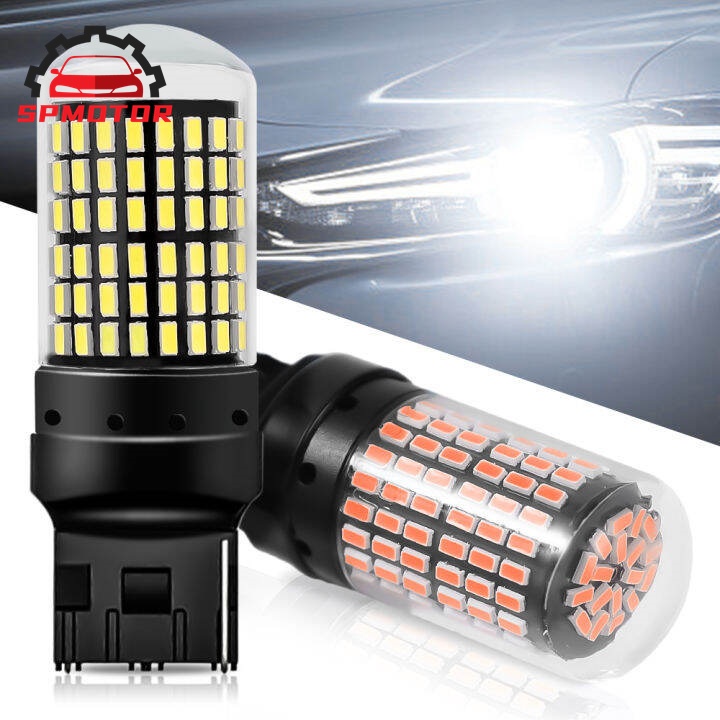 ไฟเลี้ยวหลอดไฟ LED ไฟท้ายรถยนต์ 144 ชิป T20 7440 7443 1156 1157