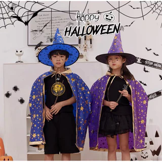 ส่งจาก กทม.ชุดฮาโลวีน หมวก+ เสื้อคลุม แม่มด พ่อมด Halloween ชุดเด็ก ชุดฮาโลวีน ชุดแฟนซี ชุดเด็กผู้หญิง ชุดเด็กผู้ชาย