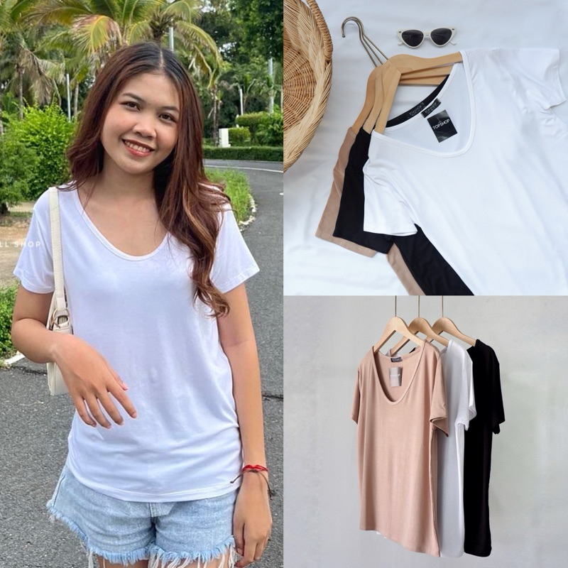 เสื้อคอยูกุ๊นคอ ผ้าเรย่อนเนื้อนิ่มเด้ง