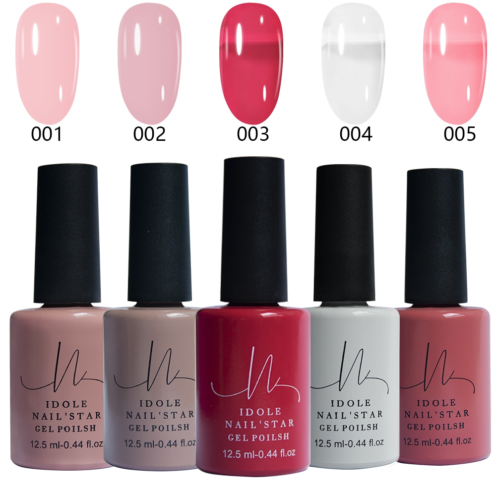 เจลขัดเงา ido สีเจล มีหลายสี  ทันสมัย ​​อ่อนเยาว์ ใช้เครื่องอบผ้า Uv-Led base coat top coat (12.5ML)