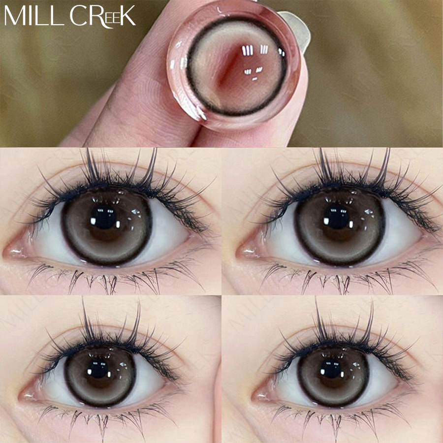 ✅COD MILL CREEK คอนแทคเลนส์สี คอนแทคเลนส์ milk tea 14.5mm 0~-8.00 บิ๊กอาย ขนาดใหญ่ สีน้ำตาล 12 เดือน - รูปที่ 2