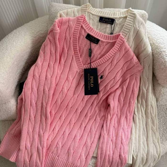 TEEDA   ไหมพรมแบรนด์ POLO Ralph Lauren  คอวี ป้ายแท็กครบ