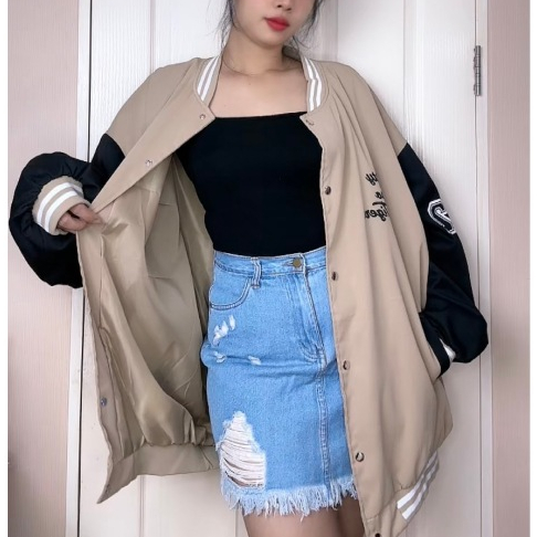 เสื้อคลุมแจ็คเก็ตแขนยาว Oversize (อก 60 นิ้ว) ซับในผ้าร่ม พิมลาย T กระดุมหน้า มีกระเป๋าข้าง  B09 - รูปที่ 5