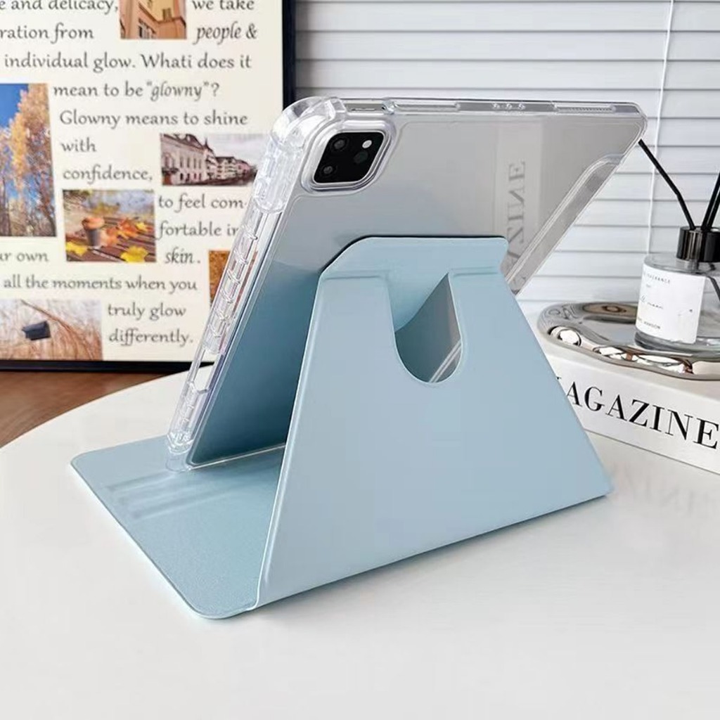 เคสไอแพด มุนได้360องศา for ipad air6 gen10 air5 air4 10.9 gen7 gen8 gen9 10.2 pro 11 2018-2020 พร้อมถาดใส่ปากกา เคสไอแพด