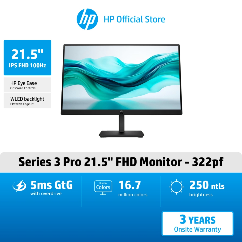 HP Monitor (322pf) FHD 1920 x 1080/ IPS/ 100Hz/ Series 3 Pro จอคอมพิวเตอร์