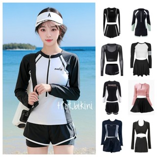 Hot.bikini🌺ส่งไวจากไทย🌺ชุดว่ายน้ำแขนยาว ชุดว่ายน้ำแฟชั่น ทูพ…