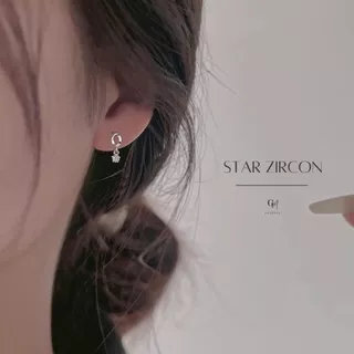 OUTLETS ล้างสต็อกจากโรงงานตรง ต่างหู Star Zircon Earrings ตุ้มหูเงิน ต่างหูผู้หญิง Valentine ของขวัญ