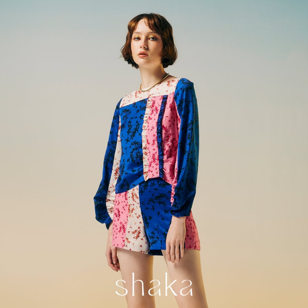 Shaka SS22 Ixora Color Block Shorts กางเกงขาสั้น เอวสูง PN-S220517