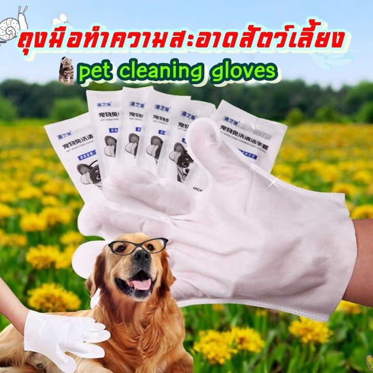 Deemar ถุงมือแบบไม่ต้องซัก ทำความสะอาดสัตว์ แบบใช้แล้วทิ้ง  Clean Glove