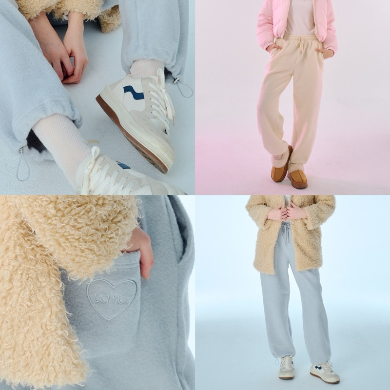 umore.made UNISEX Cloudy warm fleece กางเกงวอร์มผ้าfleece มีที่รูดจั้มปลายขา หนา อุ่น นุ่ม ทรงน่ารักมาก แมชง่าย