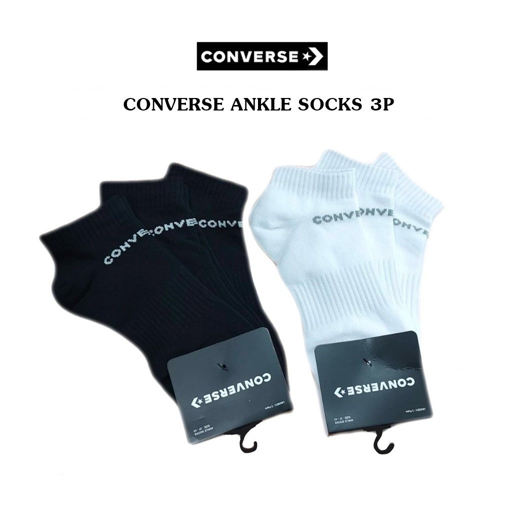 [ลด30% เก็บโค้ด 2509FASHDD] CONVERSE ANKLE SOCKS ถุงเท้า คอนเวิร์ส แท้