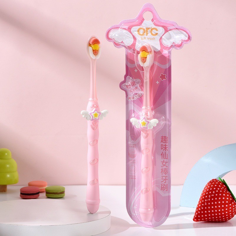 พร้อมส่ง แปรงสีฟัน ขนนุ่มไม้คฑากายสิทธิ์ แปรงสีฟันไม้คฑาเวทมนต์ fairy magic wand toothbrush แปรงขนนุ่มซี่เล็ก 83015