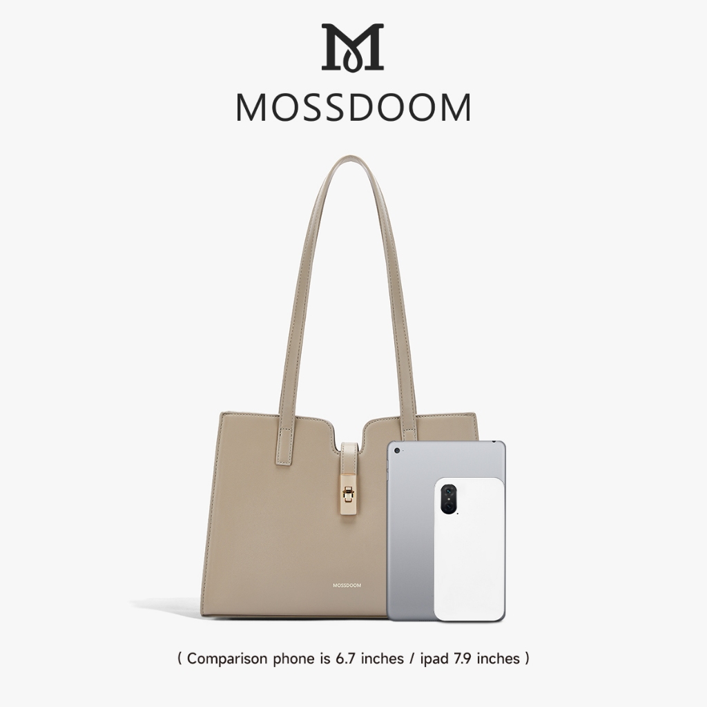 MOSSDOOM Elaura bag กระเป๋าคล้องไหล่สำหรับผู้หญิง ทรงคลาสสิก จุของได้เยอะ 4สี(เทา,ขาว,แอปริคอท,ดำ)