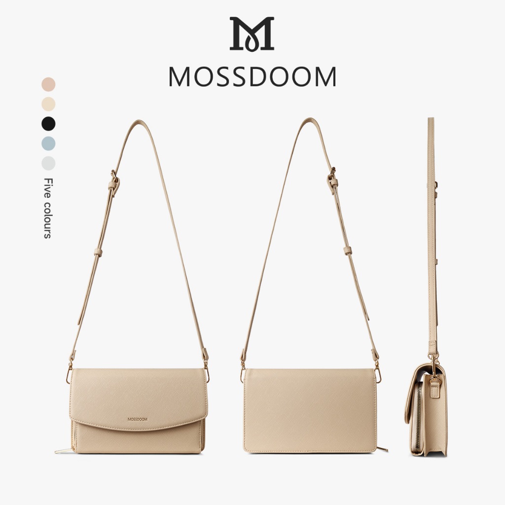 MOSSDOOM Eve Bag กระเป๋าสะพายสุภาพสตรีสไตล์มินิมอล กระเป๋าแฟชั่น มี5สี(ดำ/แอปริคอท/ชมพู/ขาว/น้ำเงิน) สีสวยตรงปก - รูปที่ 7