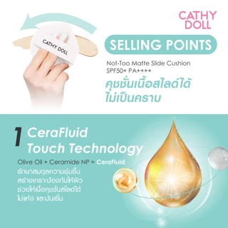 Cathy Doll นอตทูแมทท์สไลด์คุชชั่น เอสพีเอฟ50+ พีเอ++++ 12g (คุชชั่น รองพื้น)