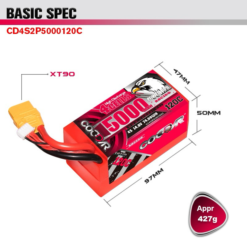 CODDAR Lipo 4s 14.8V 5000mAh 120c (Shorty)