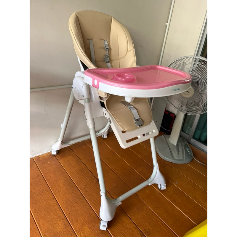 เก้าอี้ทานข้าวเด็ก bebeplay สีชมพู