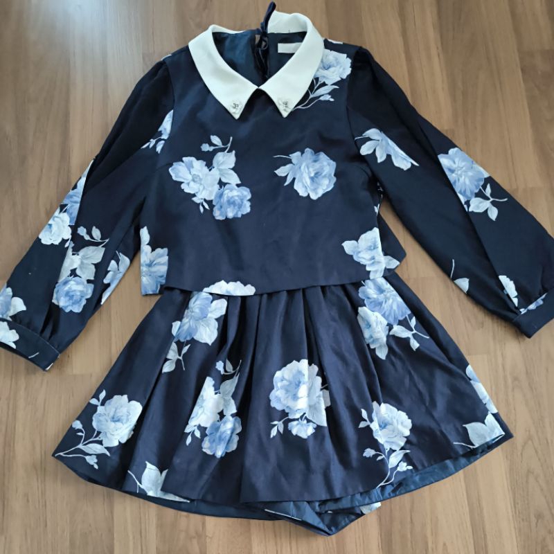 จั้มสูทขาสั้น แขนยาว แบรน Lizlisa มือสอง สีกรม sz.ml มีตำหนิด้ายรัน คนรับไม่ได้ผ่านก่อน