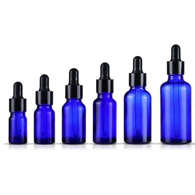 [Coss Pkg.] *แพ็ค100ชุด ขวดแก้วสีน้ำเงิน (รหัสYB18-BL) glass dropper แพคเกจเครื่องสำอางสวย ขวดดรอป ขวดบรรจุเซรั่ม น้ำมัน