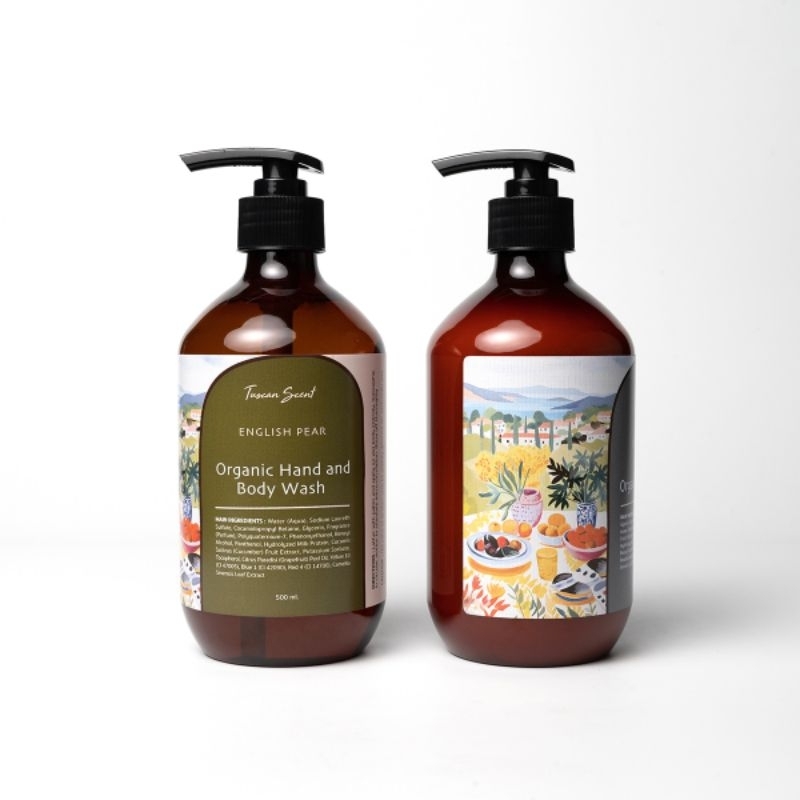 TUSCAN SCENT ORGANIC ENGLISH PEAR SERIES 300 ml. (Body wash, Body Lotion) by Toscana Valley