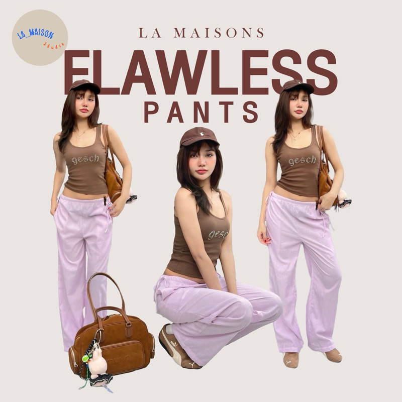 กางเกงขายาว รูดข้างผู้หญิง flawless pants