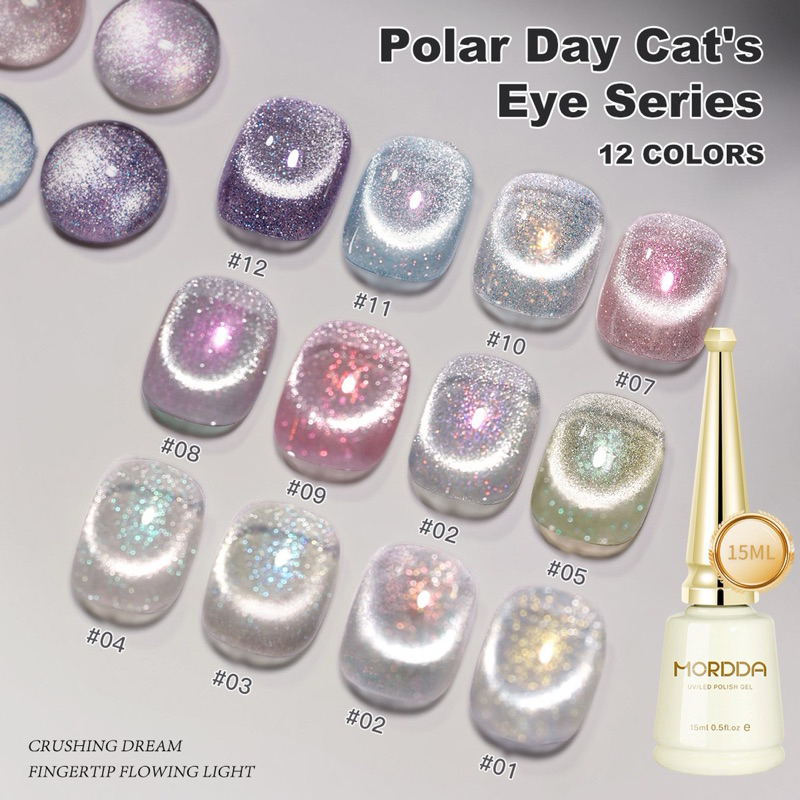 สีทาเล็บเจล MORDDA สี Polar Day Cat’s Eye Series ขนาด 15ml สินค้าพร้อมส่ง