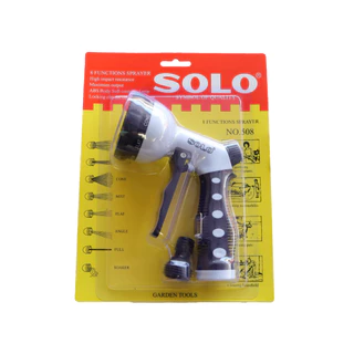 SOLO ที่ฉีดน้ำ ปรับหัวฉีดได้ 8 แบบ NO.508 ผลิตจากพลาสติก ABS แข็งแรงทนทาน นุ่มมือ