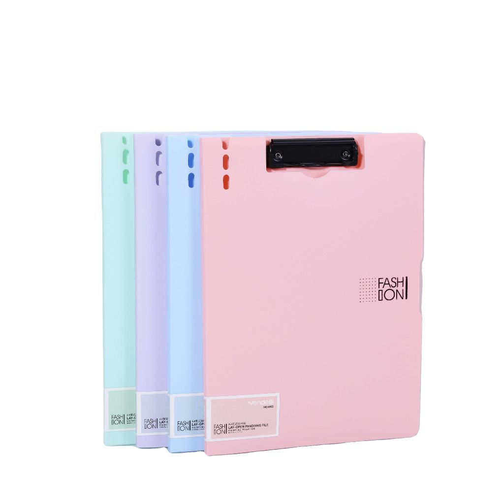 คลิปบอร์ดพลาสติกมีปก กระดานรองเขียน สีพาสเทล DL A4