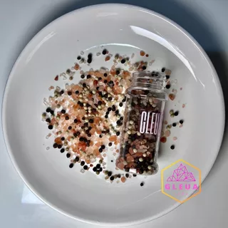 พริกไทยเม็ดดำ-ขาวจันทบุรี (หอมๆ) ผสมเกลือชมพู ไม่เค็ม คีโตทานได้ 100g ขวดฝาบด