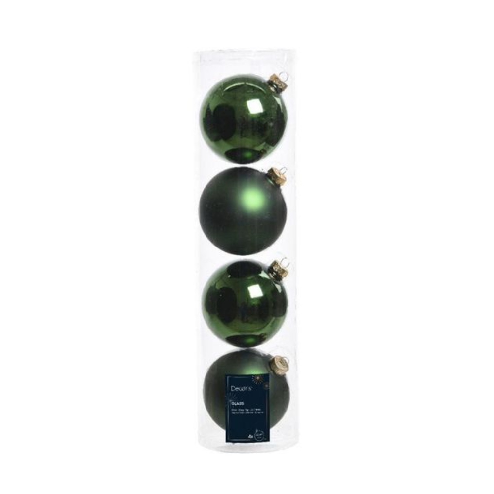 9141592 Pine green baubles (⌀ 10 cm)- Decoris Christmas Bauble ลูกบอลตกเเต่งต้นคริสต์มาส