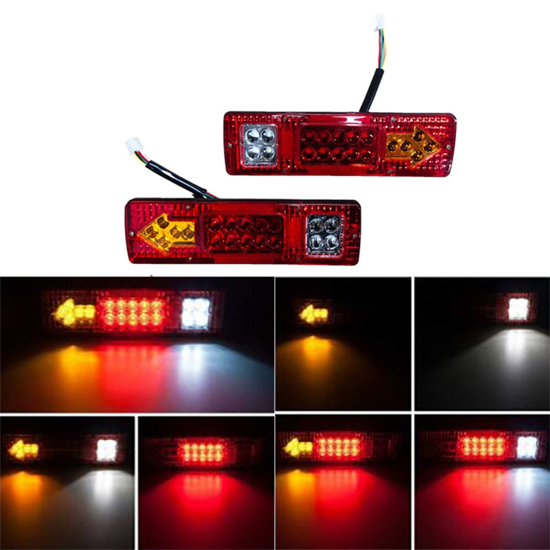 HAODU ไฟท้าย 2อัน! DC12 19 LED ไฟLED ไฟท้ายรถบรรทุก ไฟถอยหลัง + ไฟเบรค ไฟเลี้ยวเบรก พร้อมส่งจ้า ใช้สำหรับรถเทรลเลอร์