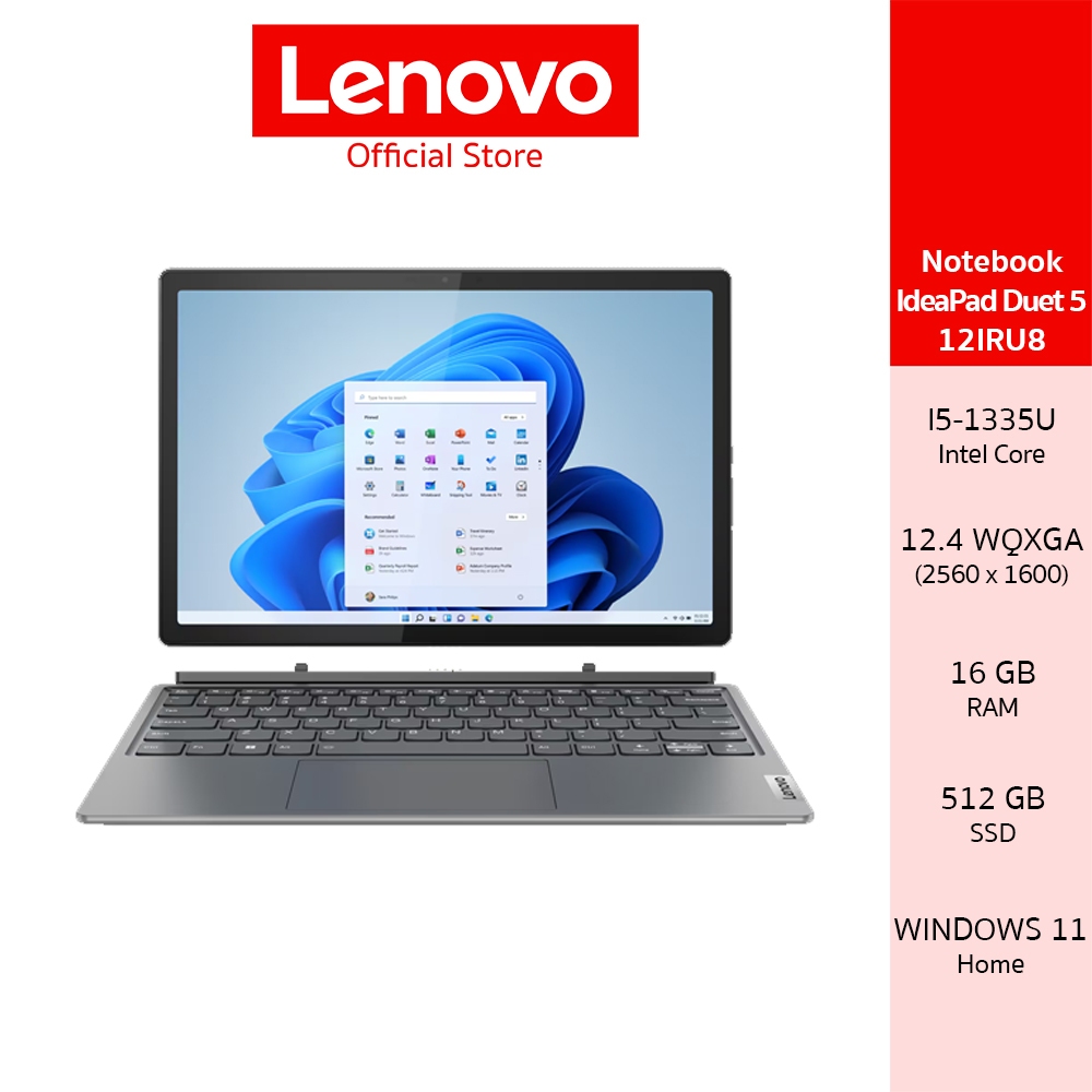 LENOVO IDEAPAD DUET 5 12IRU8(83B30057TA)NOTEBOOK INTEL I5-1335U 16GB SSD 512GB 12.4 WQXGA TOUCH