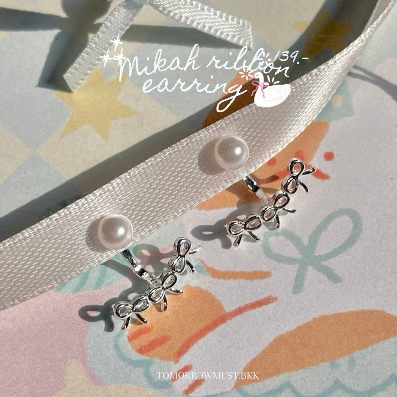 🎀🦢✨ Mikah ribbon earring ✨🦢🎀