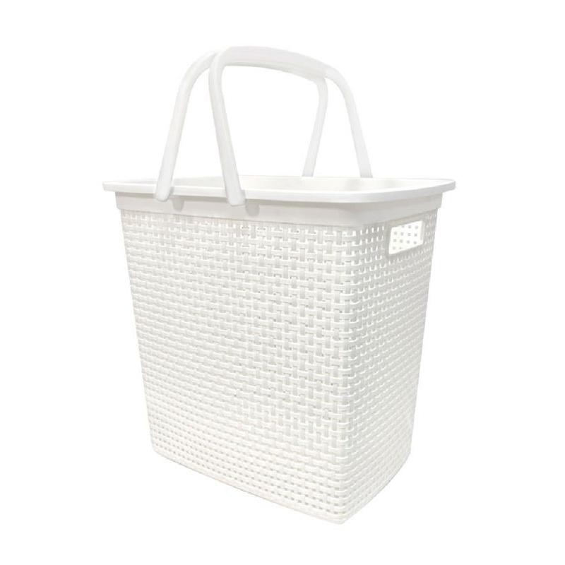 ตะกร้าผ้าหูหิ้ว dkw สีขาว