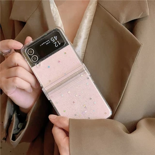 พร้อมส่งจากไทย ! เคสฟลิปกลิตเตอร์ใสแวววาวแสนมินิมอล (2003) for Samsung Galaxy ZFlip8 Flip7 Flip6 Flip5