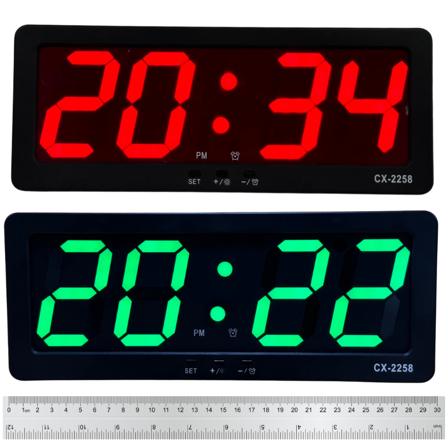 นาฬิกาLED Digital ตั้งโต๊และแขวนผนังได้ รุ่นCX-2258 ตั้งปลุกได้ บอกอุณหภูมิ มีเซนเซอร์ปรับแสงหน้าจอ สินค้าพร้อมส่ง
