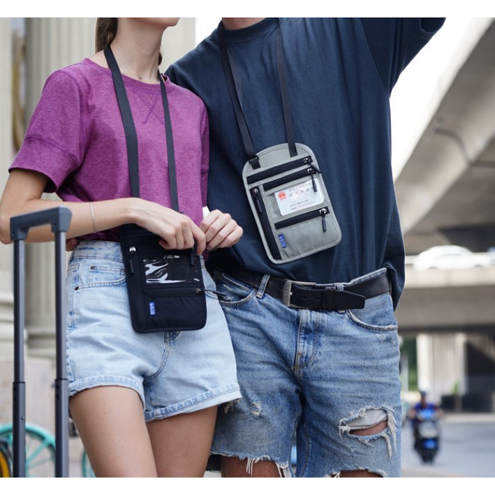 SMกระเป๋าใส่พาสปอร์ต พร้อมแผ่นป้องกันการสแกน RFID ใส่เอกสารการเดินทาง รุ่น WLP-1065 (W4-028) RFID จากร้านSmart Choices