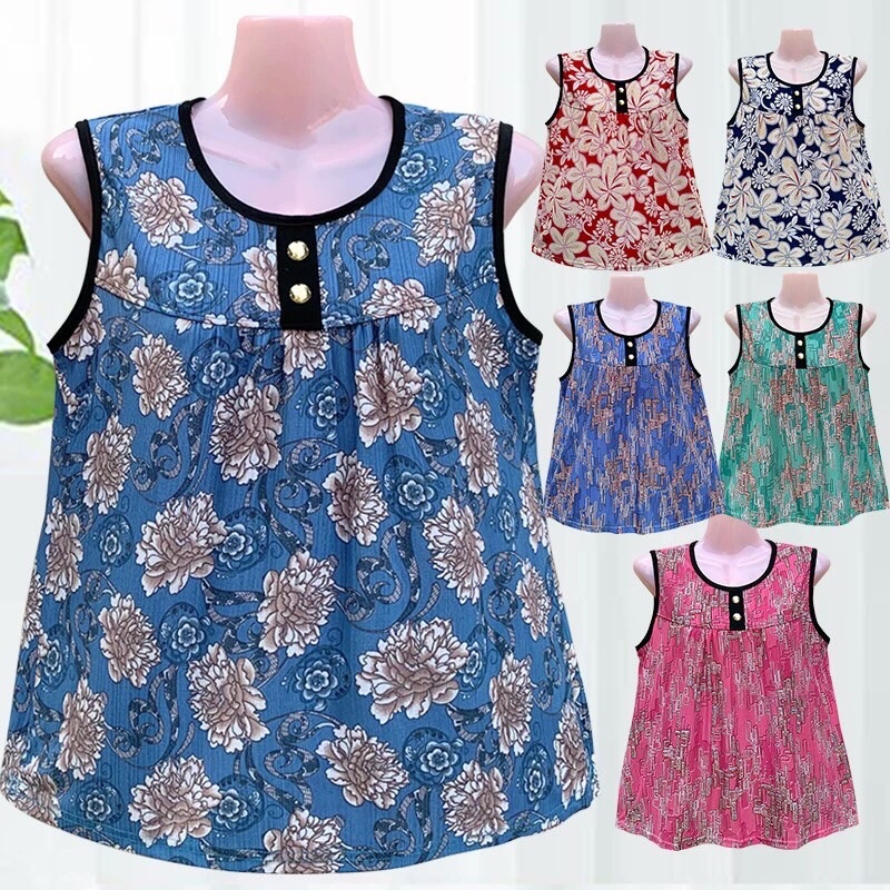 พร้อมส่ง-เสื้อกล้ามคุณแม่คุณยาย ผ้าบางลื่นๆเย็นสบาย Women Clothing Lady ผู้หญิง