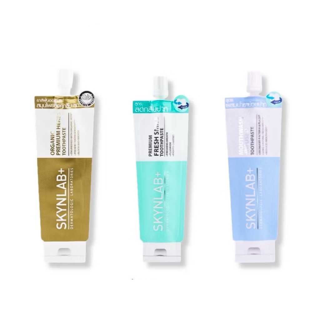 SKYNLAB+ ยาสีฟันพรีเมี่ยม3สูตร ลมหายใจสดชื่น ฟันสะอาด 12กรัม