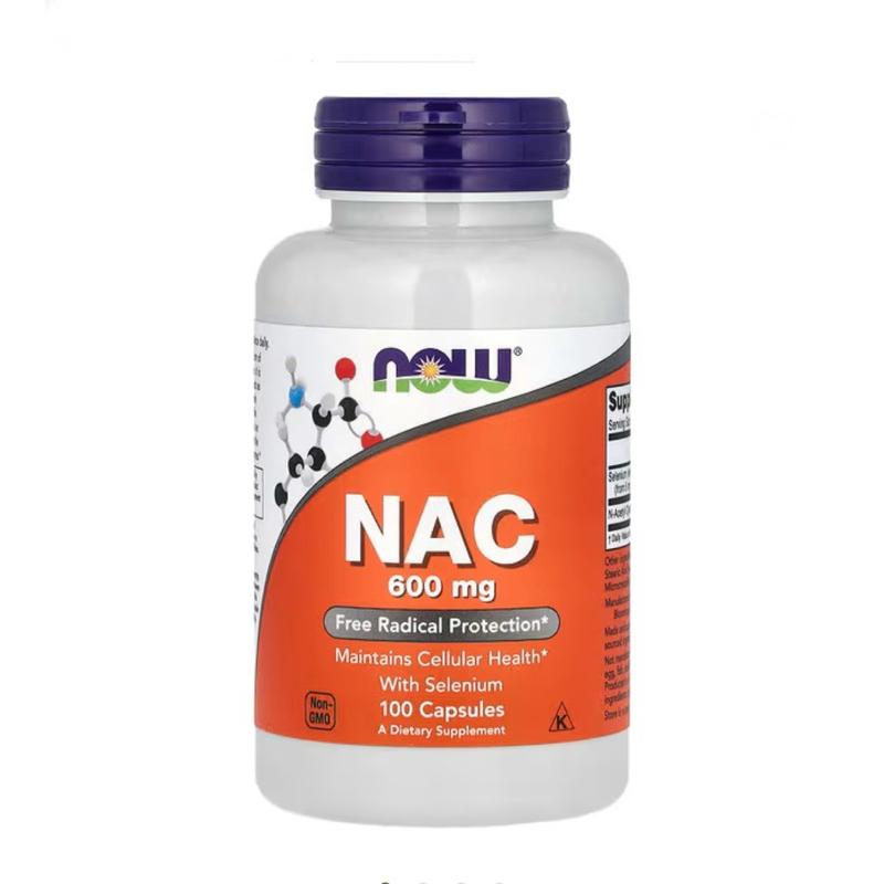 EXP 6/29 NOW Supplements NAC (N-Acetyl Cysteine) 600 mg with Selenium, 100 Veg Capsules