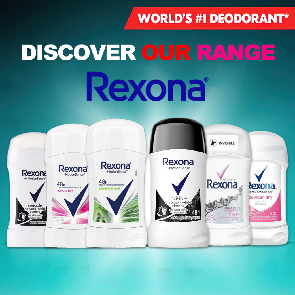 เรโซนา โรลออน Rexona Stick ลดเหงื่อพร้อมระงับกลิ่นกาย ขนาดพกพา 40 กรัม มี 3 กลิ่น