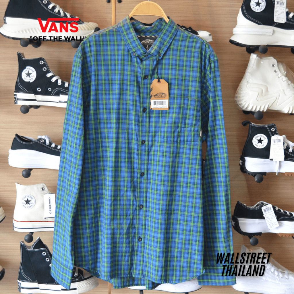 ลิขสิทธิ์แท้ Vans Shirt เสื้อเชิ้ตแขนยาวลายตารางหมากฮอสจาก Vans