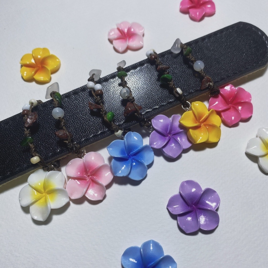 ที่รัดเข็มขัดดอกลีลาวดีหลากสี มี 6 สี สีสันน่ารัก ราคาถูก สายรัดเข็มขัดนักเรียน